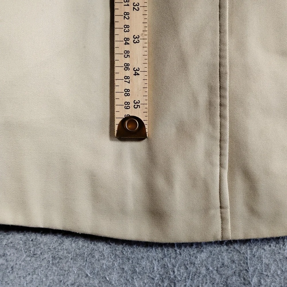 VTG Burberrys England Lane Crawford Beige Trench Coat Wool Liner Womens 6 Petite - Picture 11 of 16